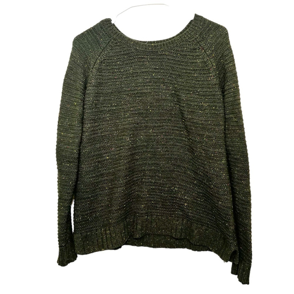 2/$15 Faded Glory - Green Knit Sweater Cozy Long Sleeve Crewneck Pullover Size M